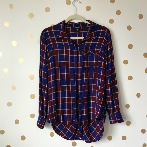 Lucky Brand Tops - Lucky Brand Plaid Hi- Low Button Down